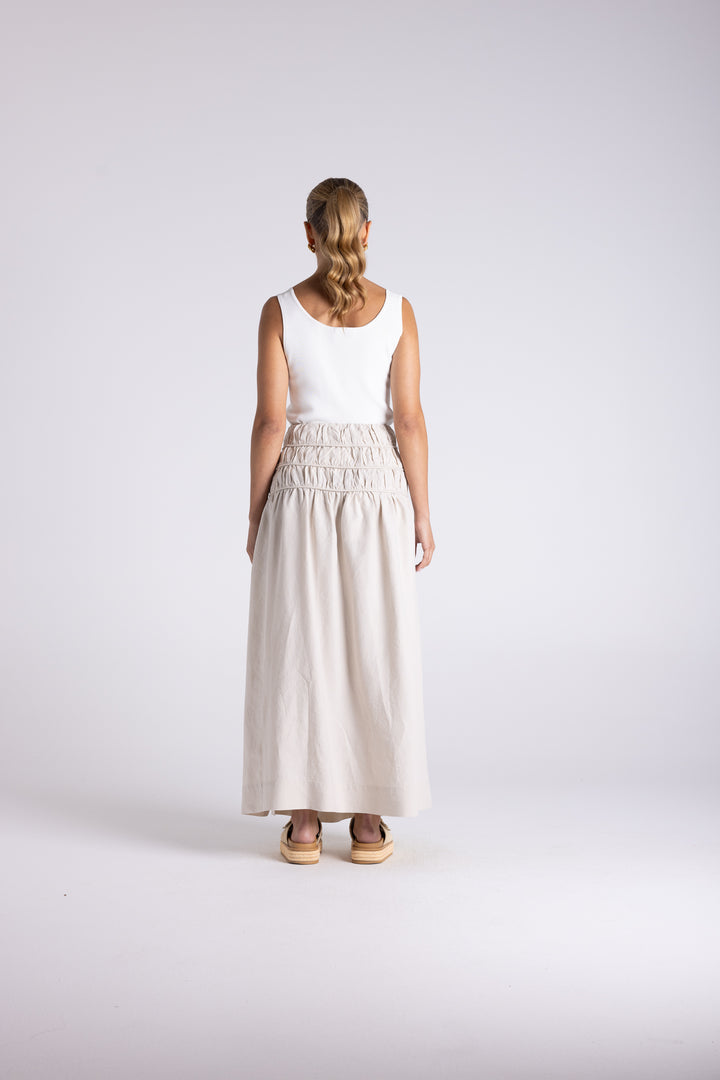 Gathered Midi Skirt