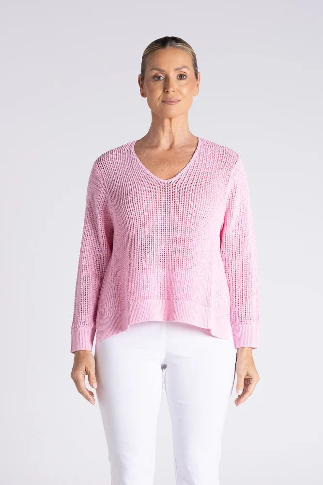 V neck Tape Yarn Knit TT