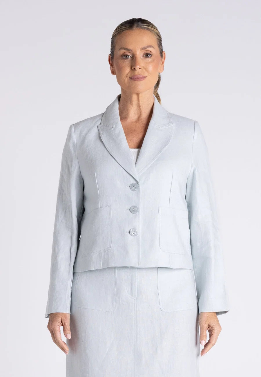 Tweed Linen Crop Blazer