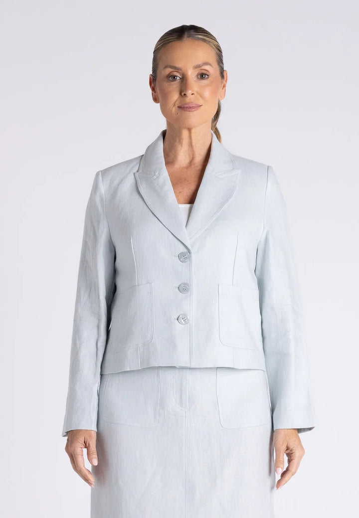Tweed Linen Crop Blazer