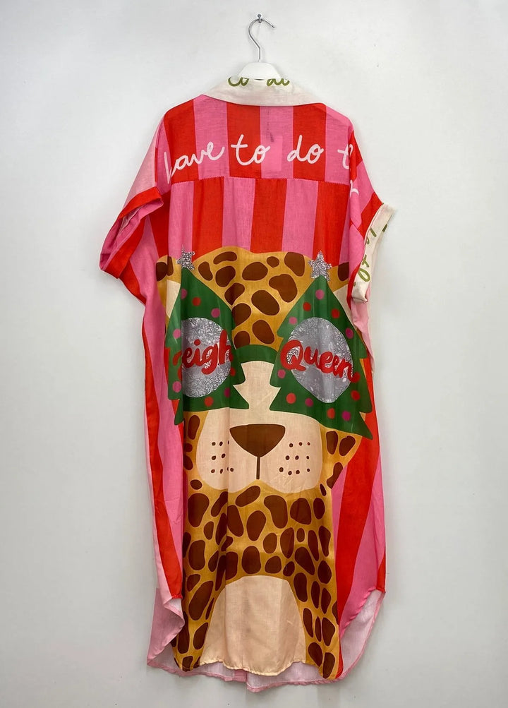 Leopard Queen Shirt Dress