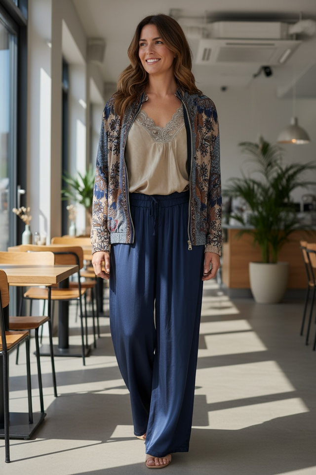 ABRUZZO SILK PRINT ZIP BOMBER