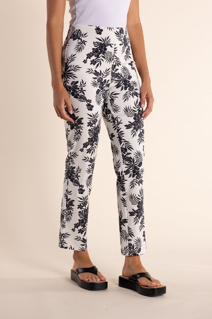 Leaf Print Pull on Pant