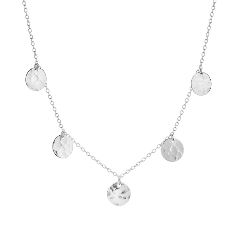 Hammered 5 disc Necklace