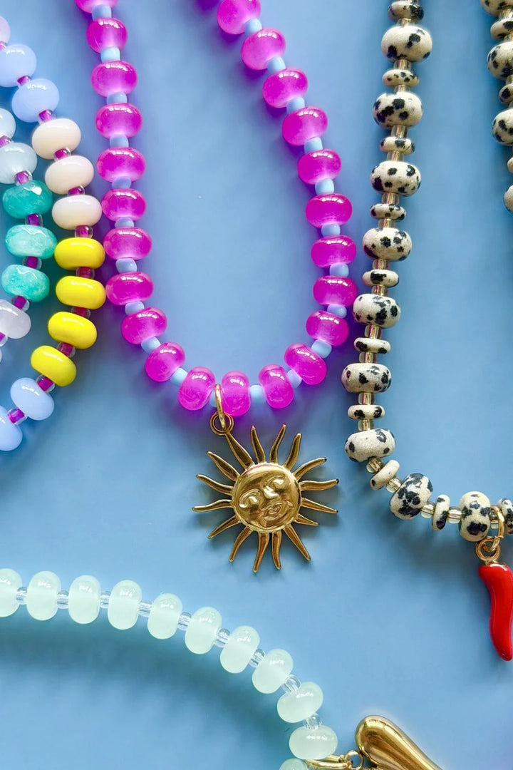 HOT PINK SUNNY GEM NECKLACE