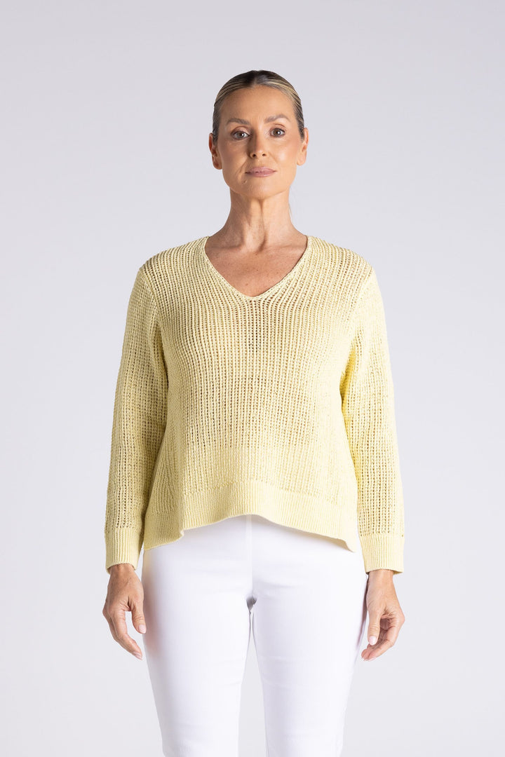 V neck Tape Yarn Knit TT
