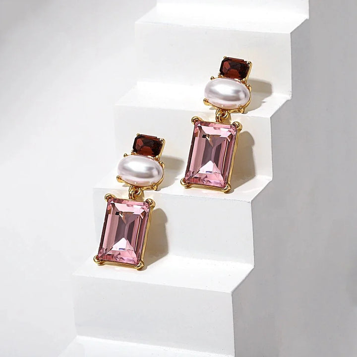 Matilda Crystal and Faux Pearl Earrings