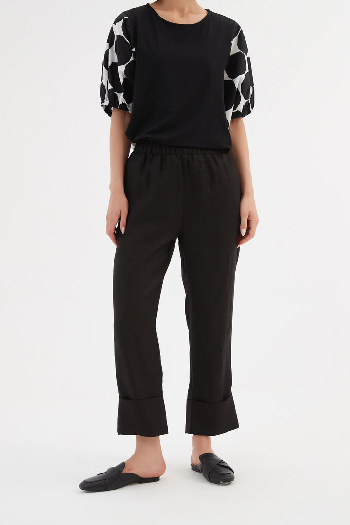 Deep Cuff Linen Pant