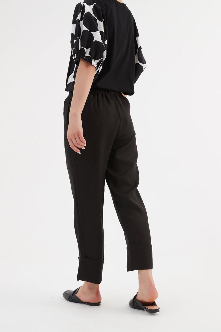 Deep Cuff Linen Pant