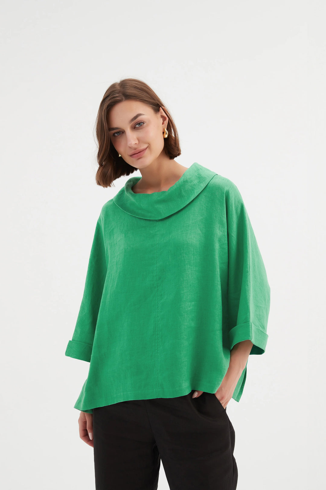 Funnel Neck Boxy Top