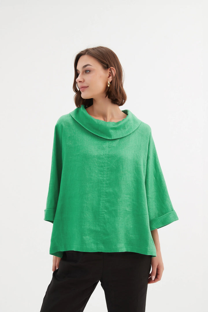 Funnel Neck Boxy Top