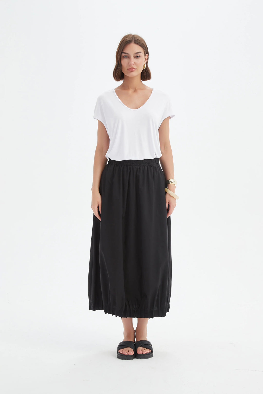 Pin Tuck Hem Skirt