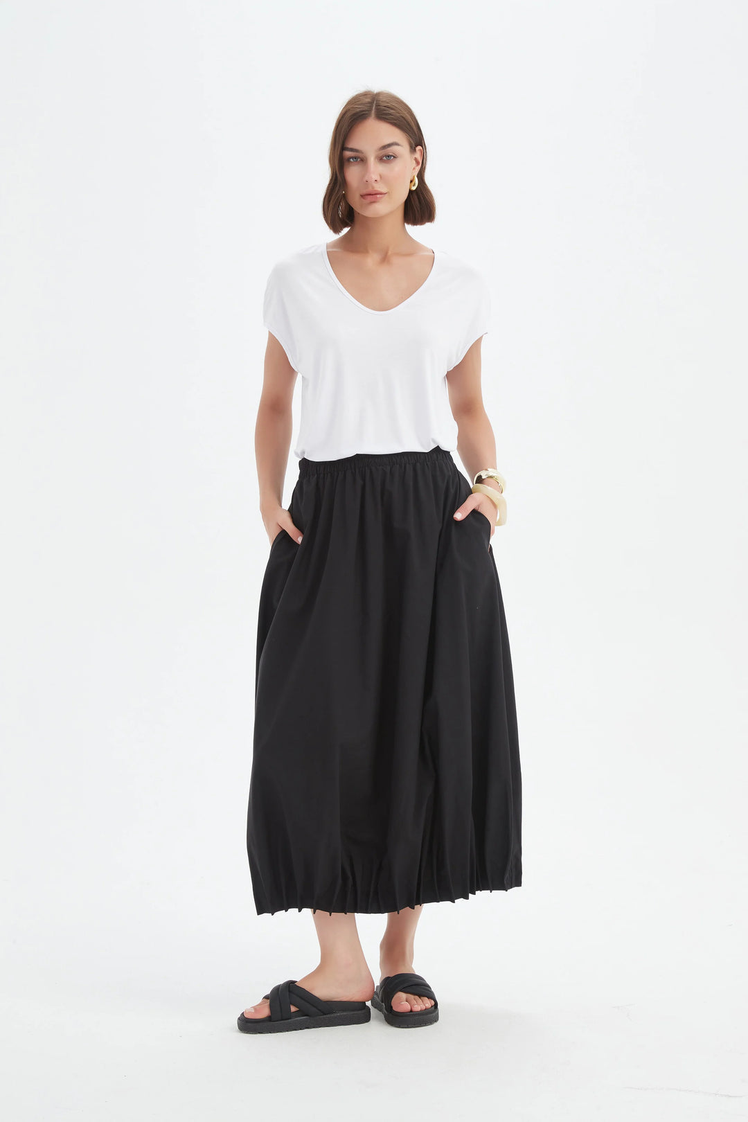Pin Tuck Hem Skirt