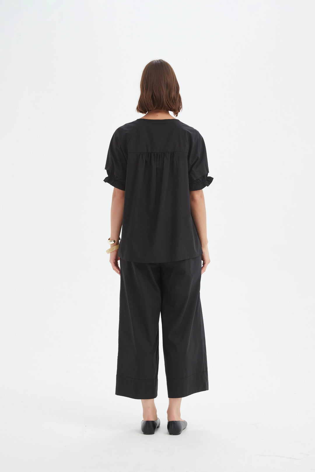 Ruffle Sleeve Lyocell Top