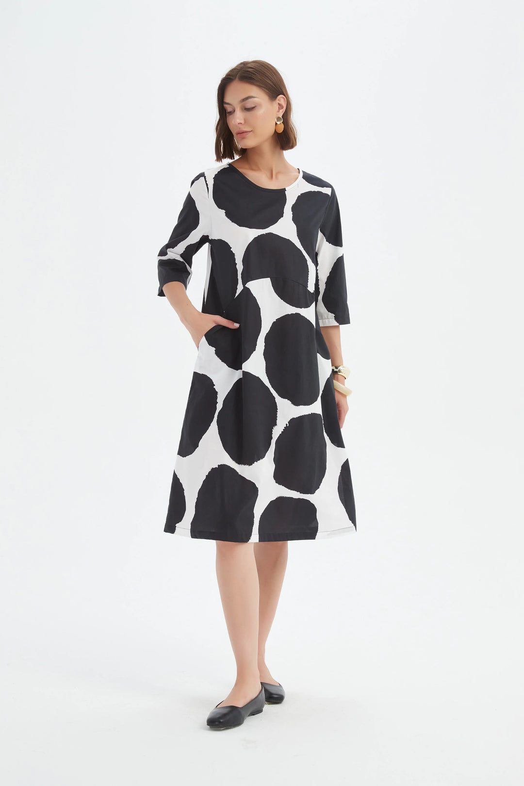 Curve Seam Poplin Dress