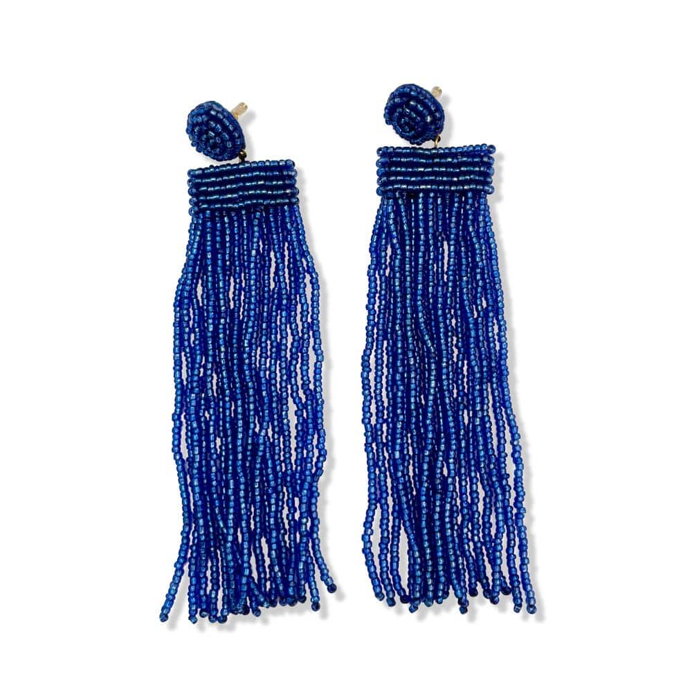 Beaded Tassel Statement Earrings