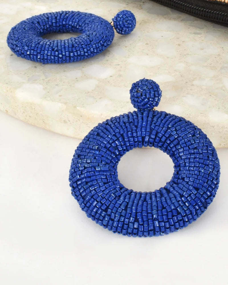 Beaded Ring Drop Earrings