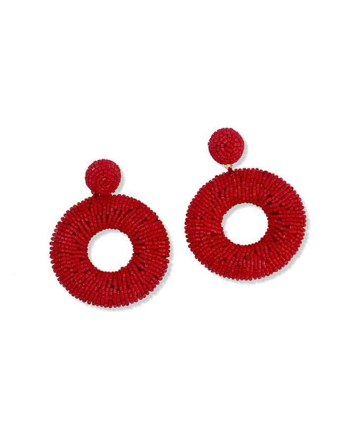 Beaded Ring Drop Earrings