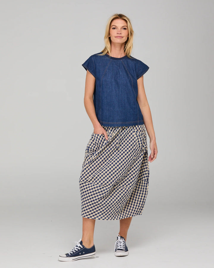 Guru Skirt- Navy S/Sucker