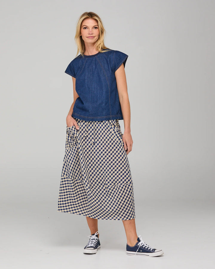 Guru Skirt- Navy S/Sucker