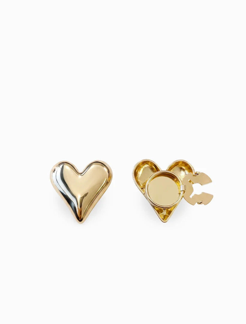 Gold Heart Button Cover