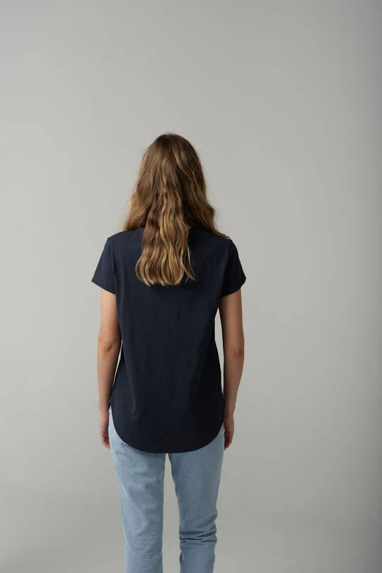 Shaped Hem Tee - Navy