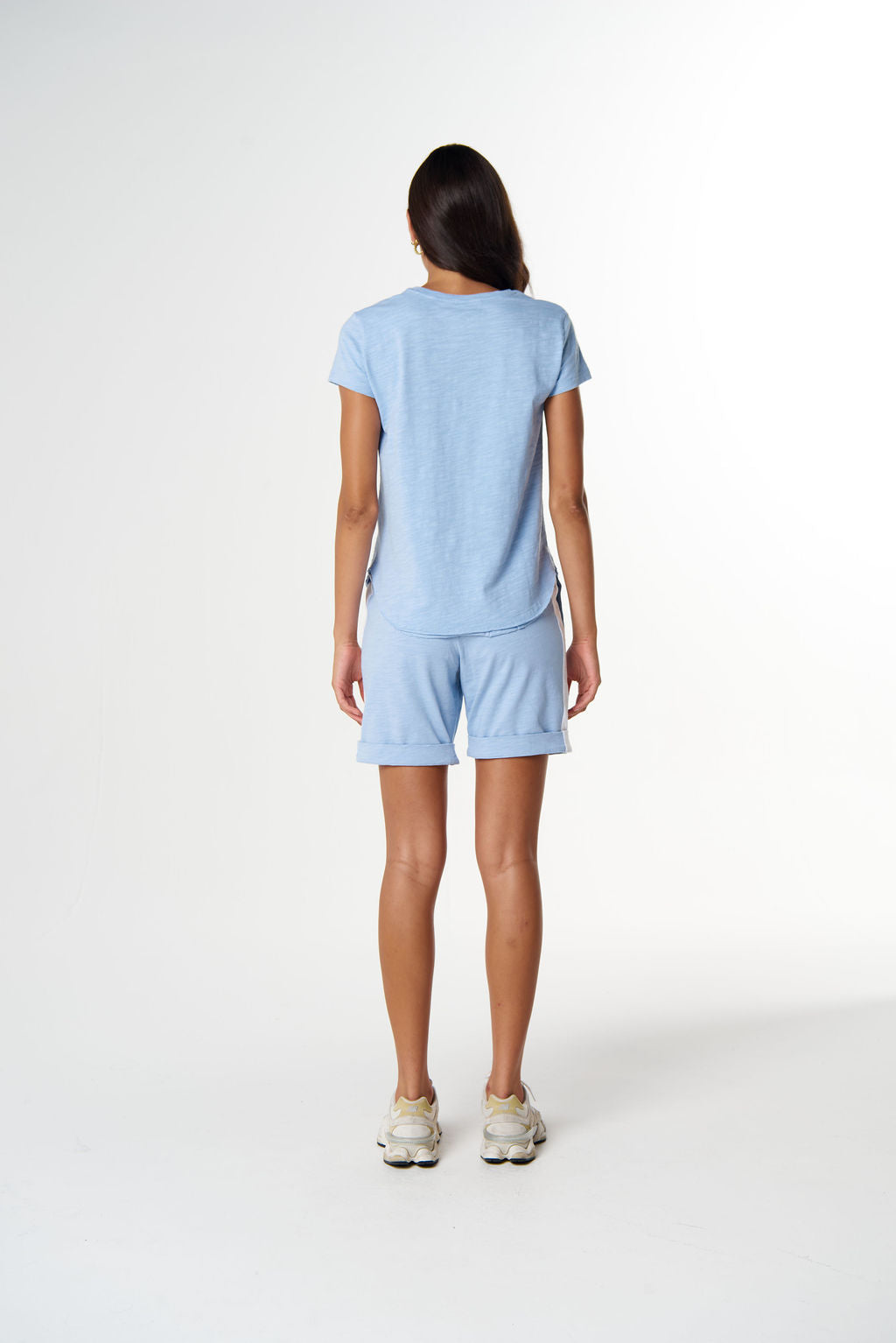 Shaped Hem Tee - Skyway Blue