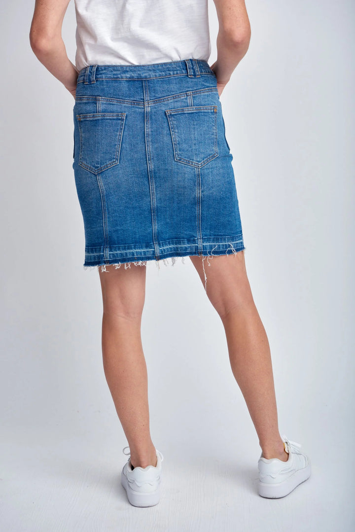 Denim Knee Length Skirt