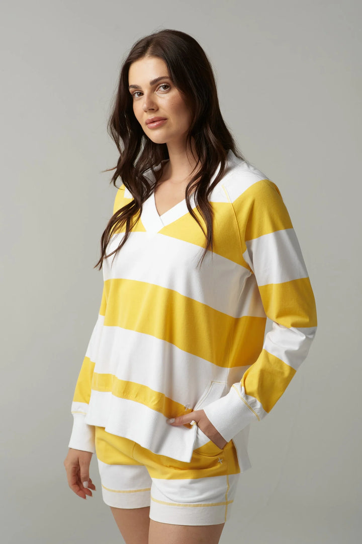 Rugby Club Cotton V Neck Sweater