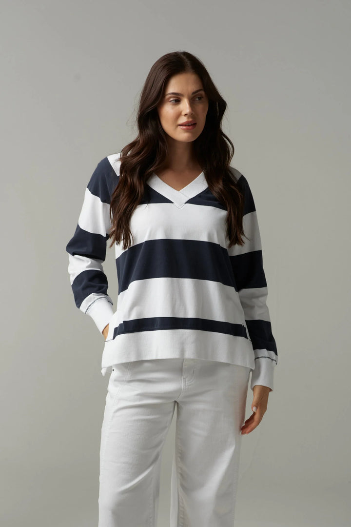Rugby Club Cotton V Neck Sweater