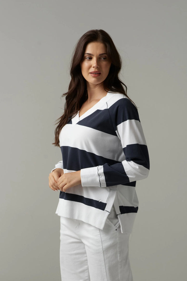 Rugby Club Cotton V Neck Sweater