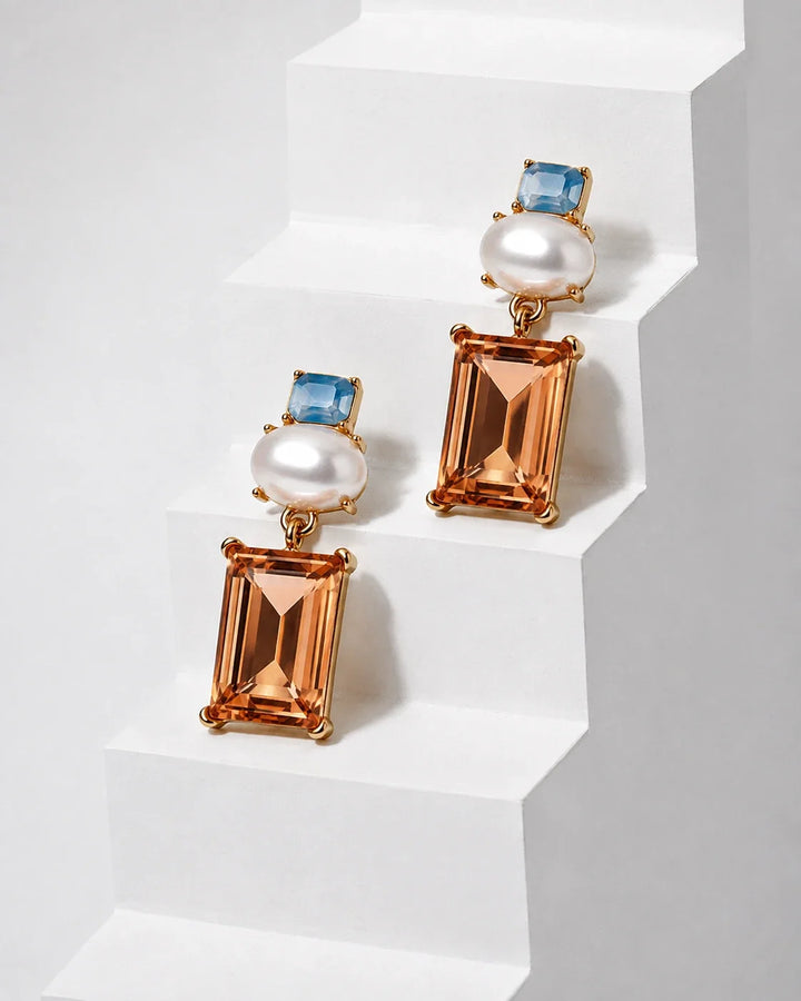 Matilda Crystal and Faux Pearl Earrings