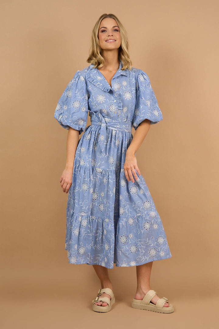 Mia Dress- Chambray Burst