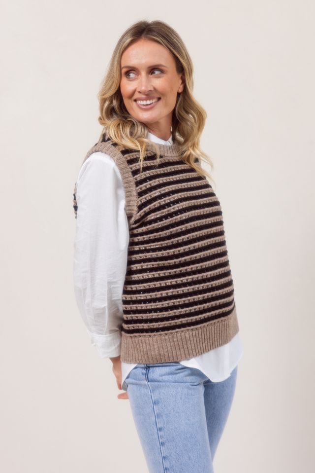 Wool/combo Pointelle Vest