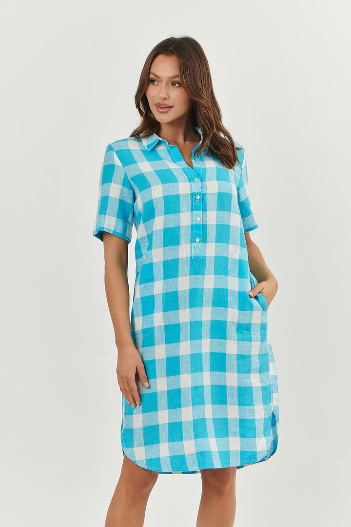 Madras Turquoise Dress