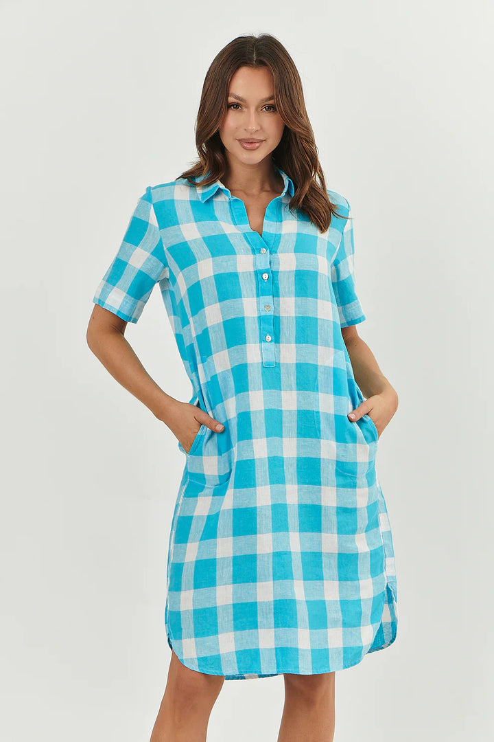 Madras Turquoise Dress