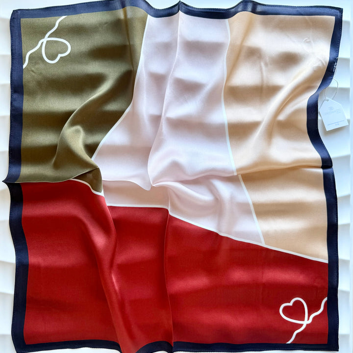 Silk Abstract Heart Neck Scarf