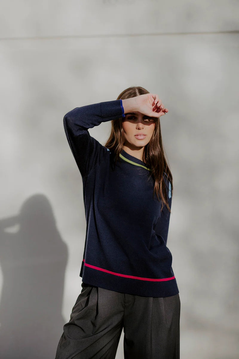 Contrast Trim Knit