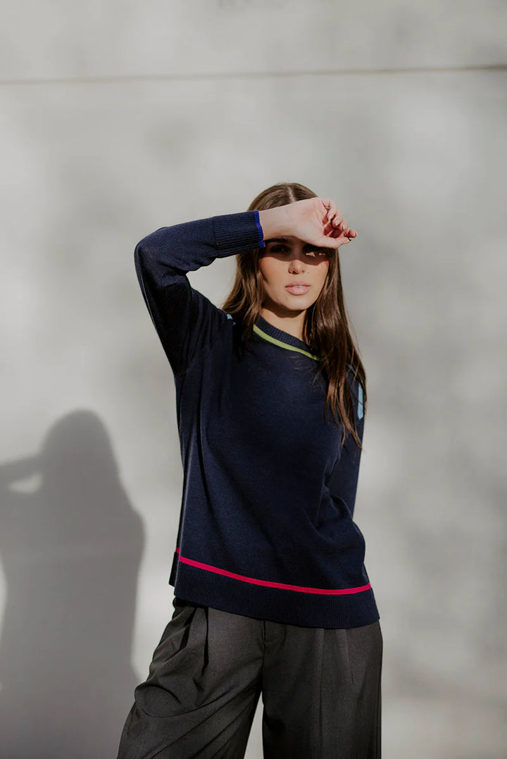 Contrast Trim Knit