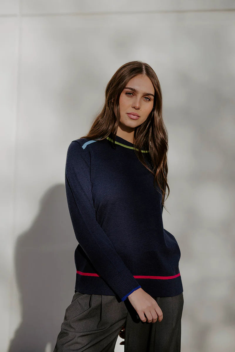 Contrast Trim Knit