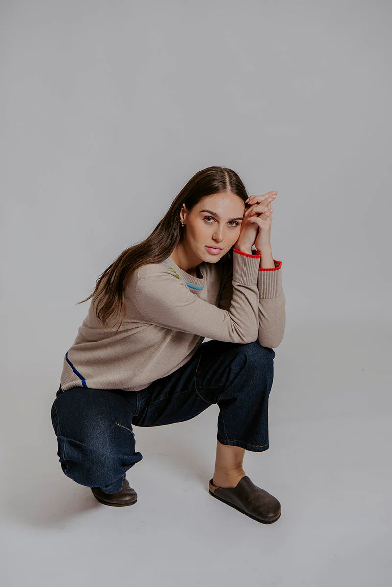 Contrast Trim Knit