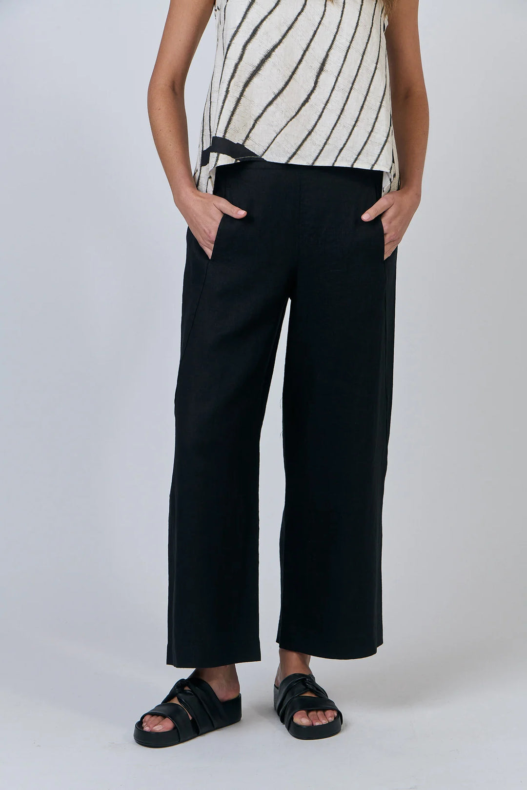 Naturals Black Linen Pant