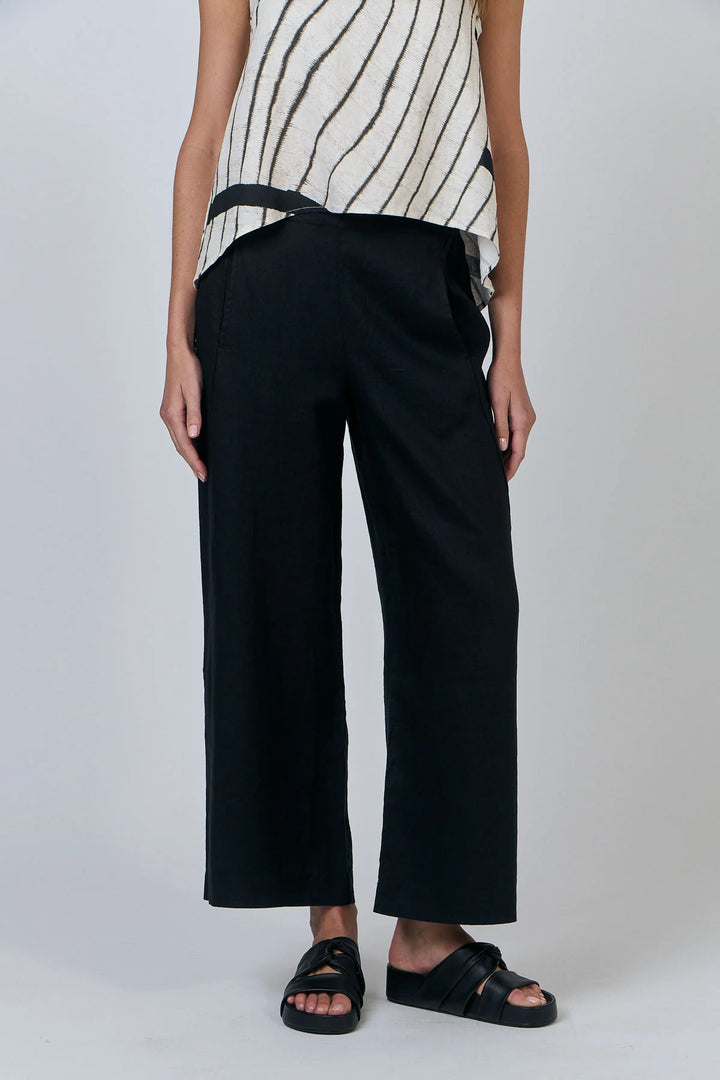 Naturals Black Linen Pant