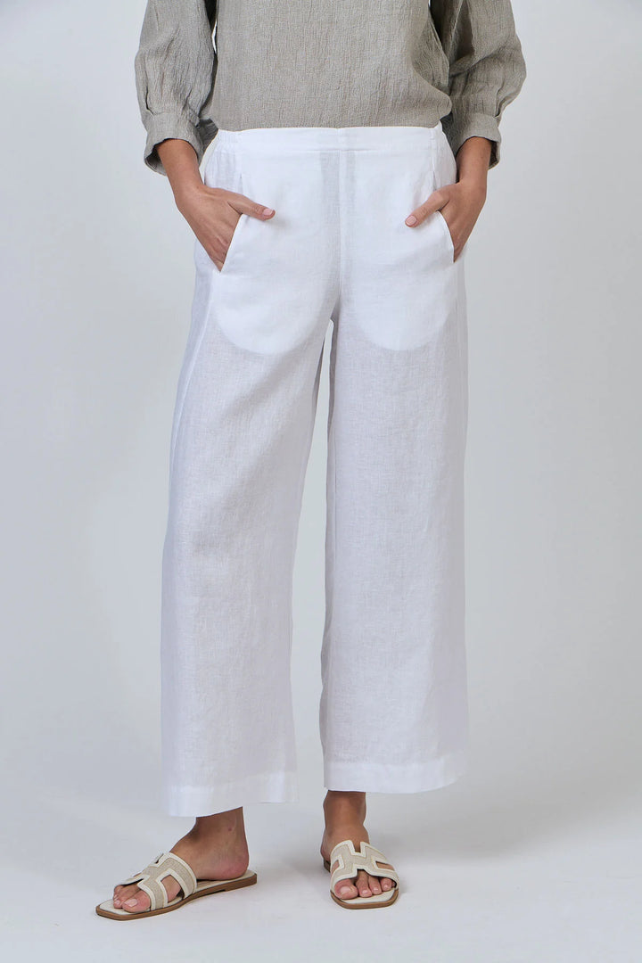 Naturals White Linen Pant