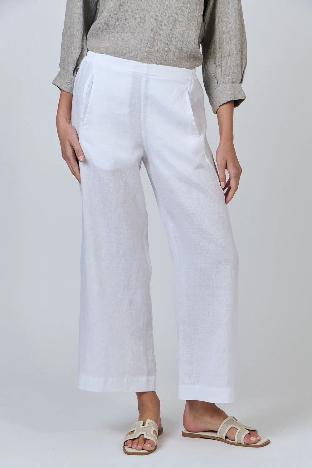 Naturals White Linen Pant