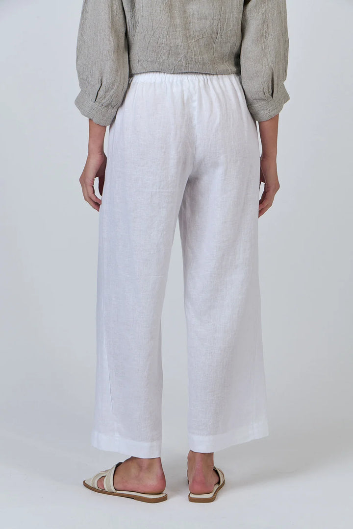 Naturals White Linen Pant