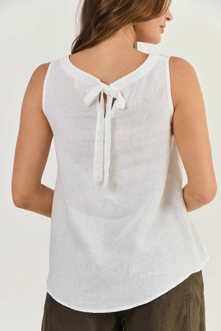 White S/L linen Top