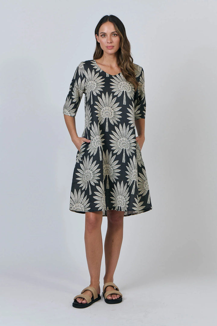 Date Palm Linen Dress