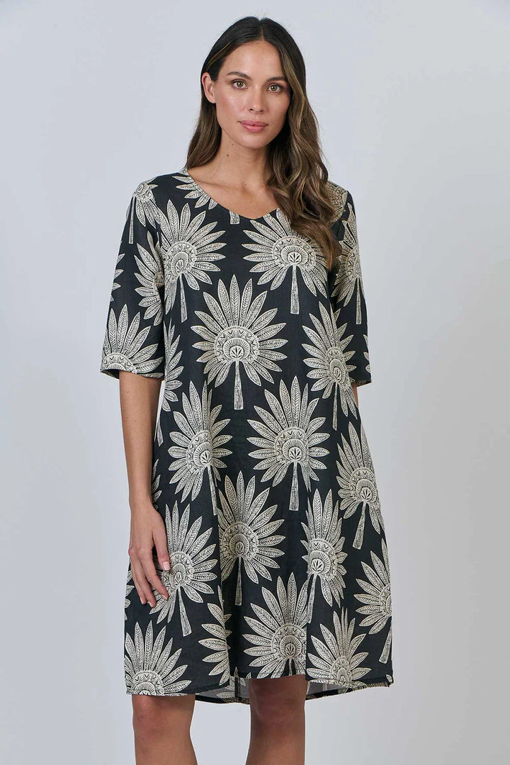 Date Palm Linen Dress