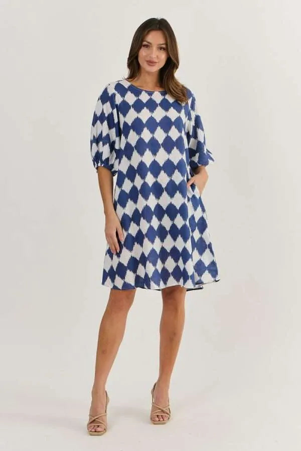 Harlequin Linen Dress